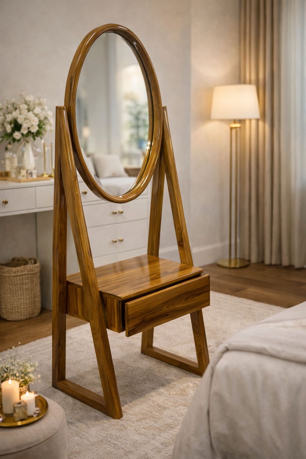 Aurelia Solid Wood Dressing Table with Mirror