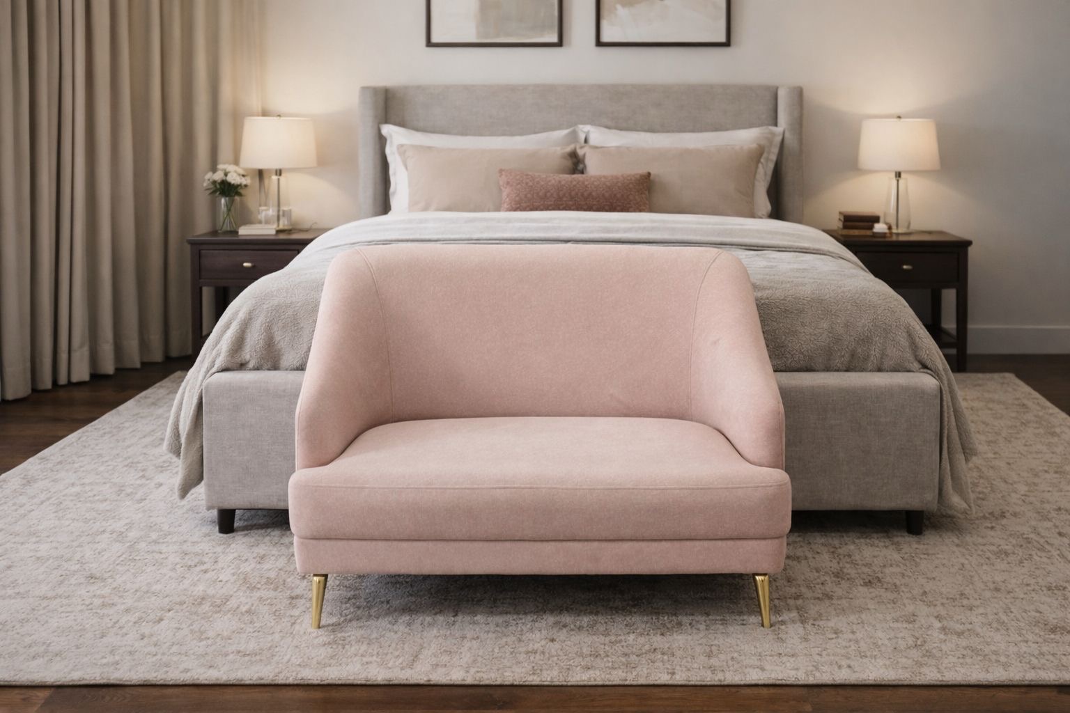 pink settee Single sofa