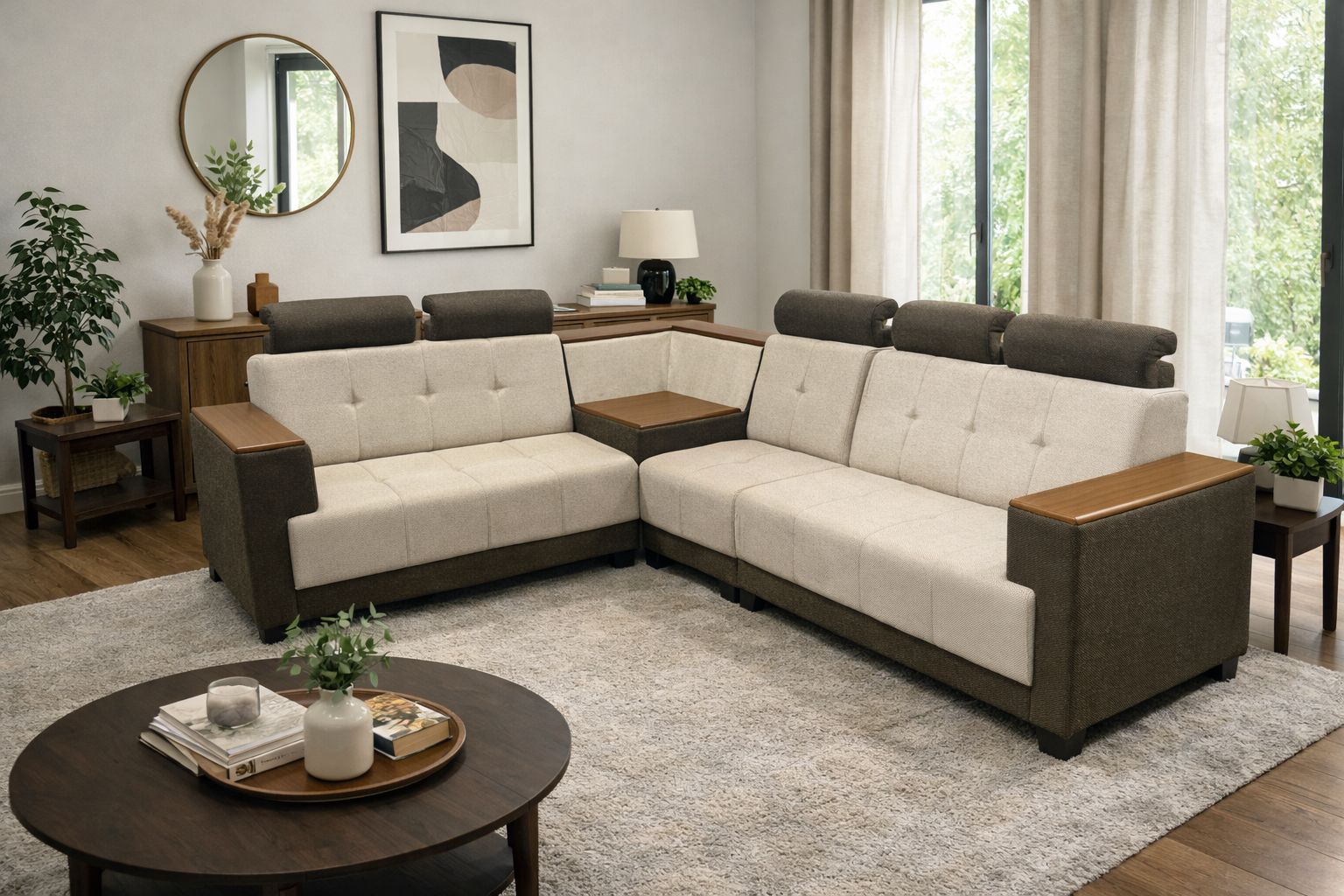 sectional sofa with an L shaped design
