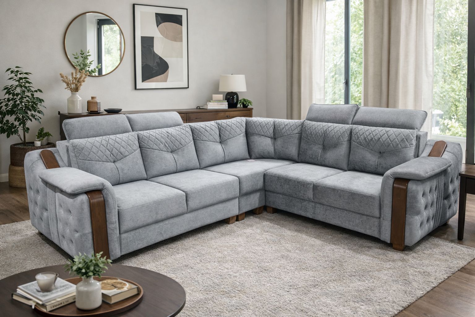 L corner with headboard