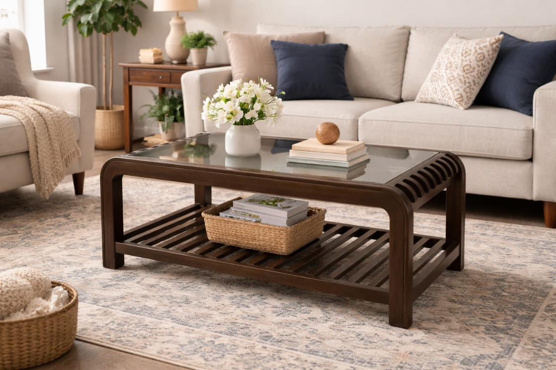 RECTANGULAR GLASS TOP TEPOY