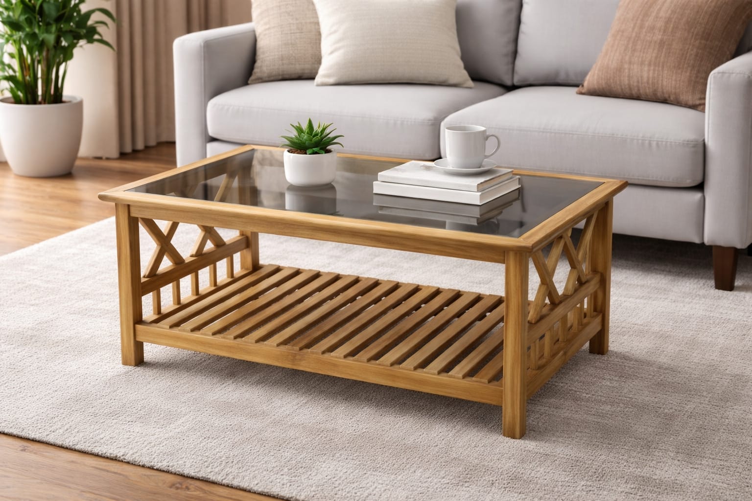 RECTANGULAR GLASS TOP TEPOY